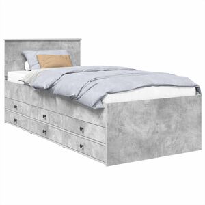 vidaXL P&auml;iv&auml;vuode Betonin harmaa ja musta 100 x 200 cm Tekninen puu