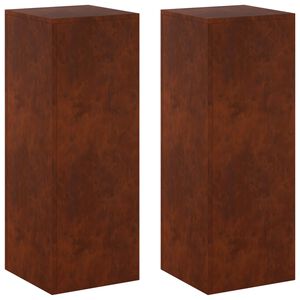 vidaXL Kasviteline 2 pcs Ruosteinen 30 x 30 x 80 cm S&auml;&auml;nkest&auml;v&auml; ter&auml;s