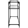 vidaXL Konsolipöytä läpinäkyvä lasinen pöytälevy 98x35x81 cm teräs
