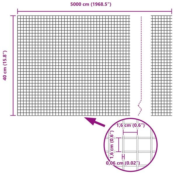 vidaXL Hitsattu lankaa Hopea 0.4 x 50 m