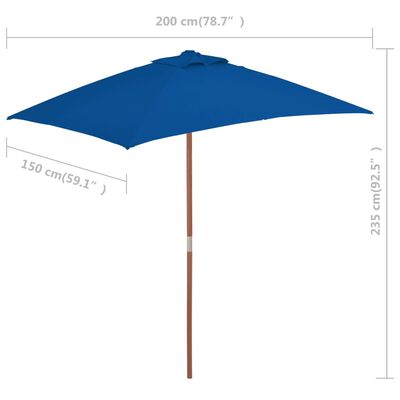 vidaXL Aurinkovarjo puurunko sininen 150x200 cm