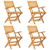 vidaXL Kokoontaitettavat tuolit 4 kpl 55x62x90 cm massiivipuu tiikki