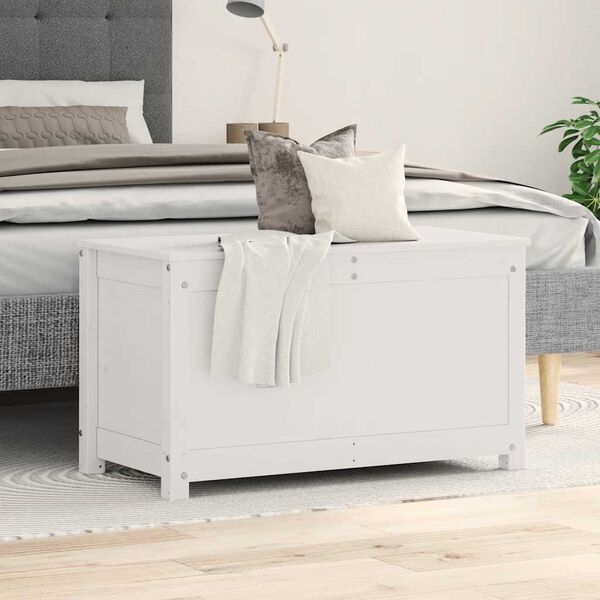 vidaXL S&auml;ilytyslaatikko valkoinen 80x40x45,5 cm t&auml;ysi m&auml;nty