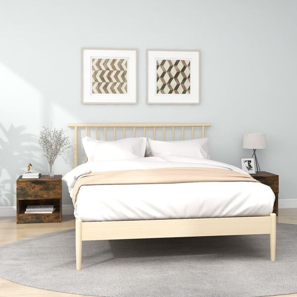 vidaXL Yöpöydät 2 kpl savutammi tekninen puu