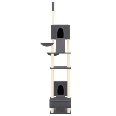vidaXL Kattoon asti yltävä kissan kiipeilypuu tumman harmaa 277-303 cm