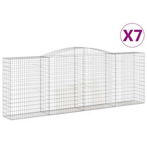 vidaXL Kaarevat kivikorit 7 kpl 400x50x140/160 cm galvanoitu rauta