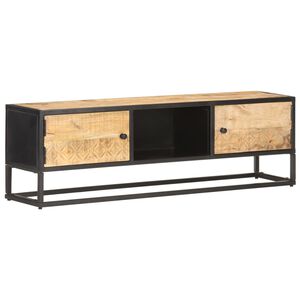 vidaXL TV-taso kaiverretulla ovella 130x30x40 cm karkea mangopuu