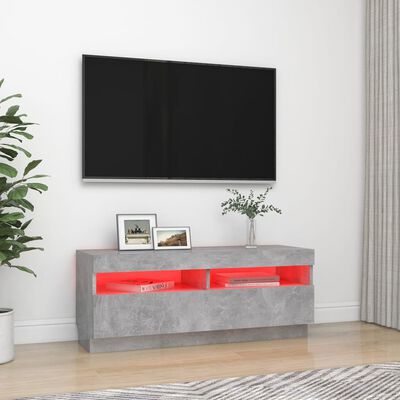 vidaXL TV-taso LED-valoilla betoninharmaa 100x35x40 cm