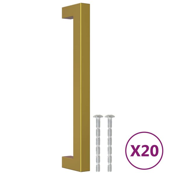 vidaXL Kaapin kahvat 20 kpl kulta 160 mm ruostumaton teräs