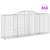 vidaXL Kaarevat kivikorit 13 kpl 300x50x120/140 cm galvanoitu rauta