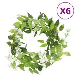 vidaXL kukkaseppeleet 6 kpl valkoinen 200 cm