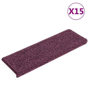 vidaXL Porrasmatot 15 kpl 65x21x4 cm tummanvioletti suorakaiteen muotoinen reuna