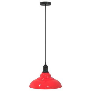 vidaXL Riippuvalaisin Korkeuss&auml;&auml;dett&auml;v&auml; E27 Kiilt&auml;v&auml; Punainen &Oslash; 31 cm
