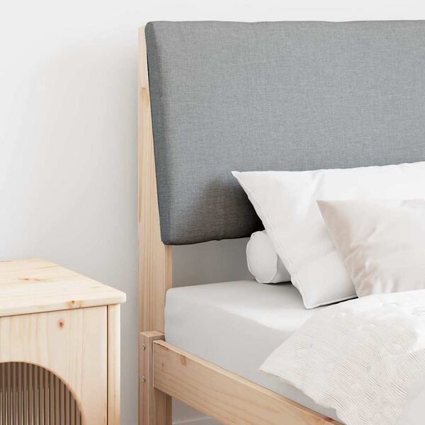 vidaXL Verhoiltu sängynpääty Vaaleanharmaa 80 cm Massiivinen mänty