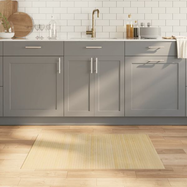 vidaXL Matto suorakaide vaalea luonnollinen 70x100 cm bambu