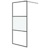 vidaXL Walk-in suihkusein&auml;ke musta 90x195 cm puolihuurrettu ESG-lasi