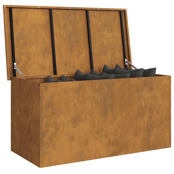 vidaXL Ulkos&auml;ilytyslaatikko Ruosteinen 100 x 50,5 x 50 cm Ter&auml;s