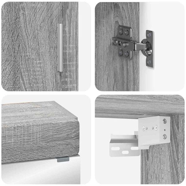 vidaXL Kylpyhuonekalustesetti ovella TULUM Harmaa Sonoma Tekninen puu