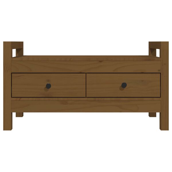 vidaXL Eteisen penkki hunajanruskea 80x40x43 cm t&auml;ysi m&auml;nty