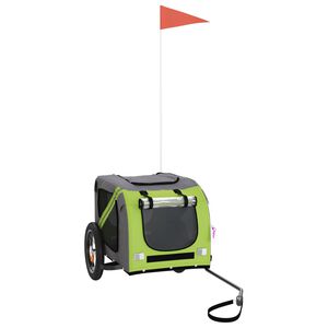 vidaXL Lemmikinkuljetusk&auml;rry py&ouml;r&auml;&auml;n vihre&auml;/harmaa kangas ja rauta