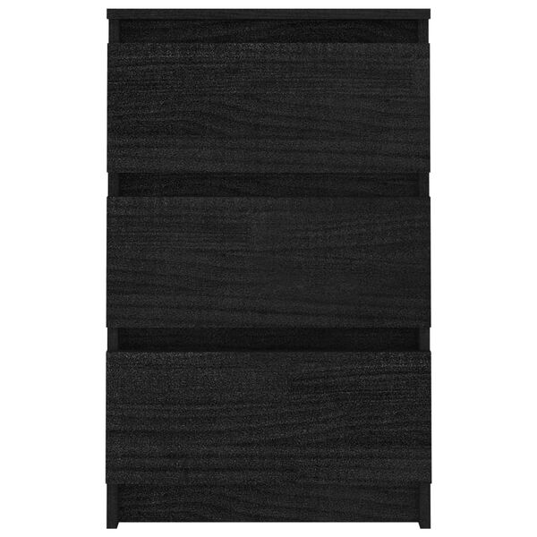 vidaXL Yöpöydät 2 kpl musta 40x29,5x64 täysi mänty