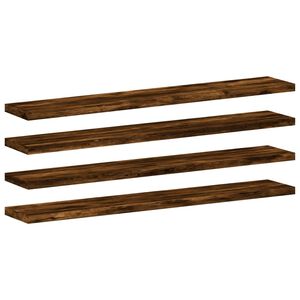 vidaXL Sein&auml;hyllyt 4 kpl savutammi 60x10x1,5 cm tekninen puu
