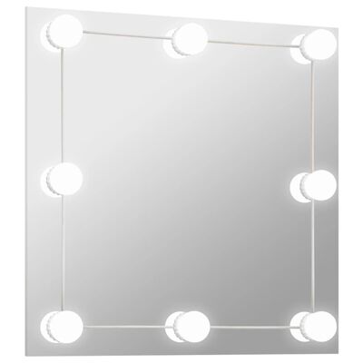 vidaXL Seinäpeili LED-valoilla neliö lasi