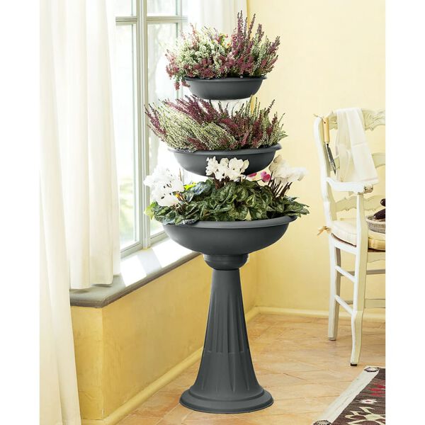 vidaXL Kukkakulho harmaa &Oslash;50x114 cm