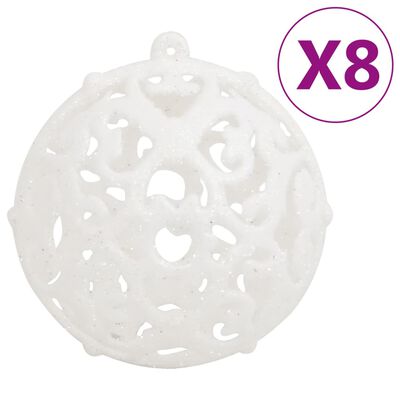 vidaXL 111-osainen Joulupallosarja valkoinen polystyreeni