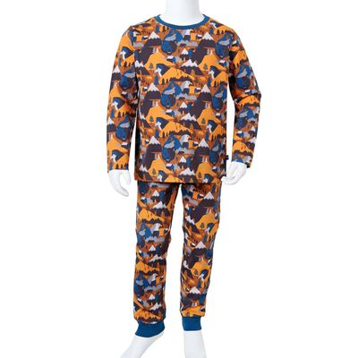 Lasten pitkähihainen pyjama konjakki 92