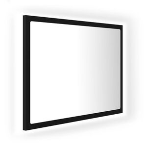 vidaXL LED-kylpyhuonepeili musta 60x8,5x37 cm akryyli