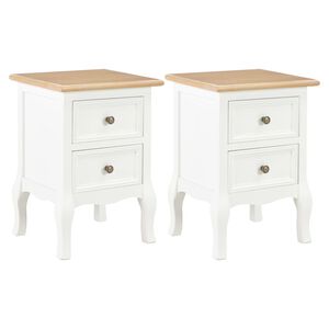 vidaXL Y&ouml;p&ouml;yt&auml; 2kpl MDF 35x30x49 cm valkoinen