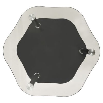 vidaXL 2-tasoinen sivupöytä läpinäkyvä/musta 38x38x50cm karkaistu lasi
