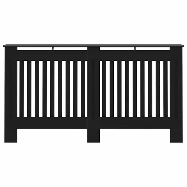 vidaXL Lämpöpatterin suoja musta 152x19x81,5 cm MDF