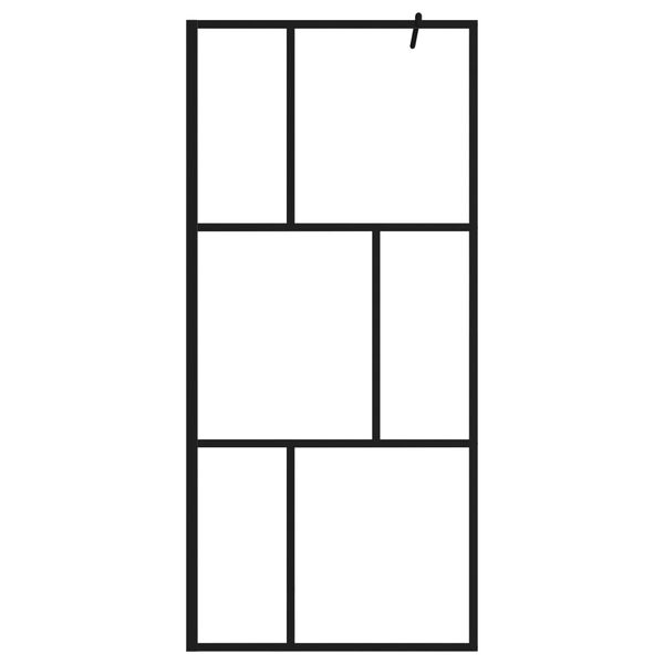 vidaXL Walk-in suihkuseinä karkaistu lasi musta 90x195 cm