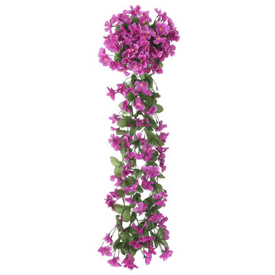 vidaXL Tekokukkaseppeleet 3 kpl vaalea violetti 85 cm