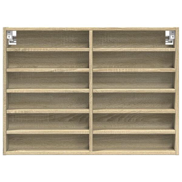 vidaXL Vitriinikaappi Sonoma-tammi 80x8,5x58 cm tekninen puu