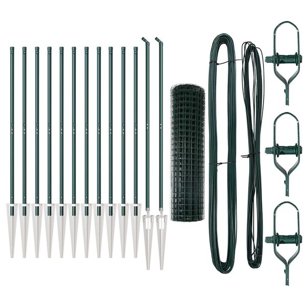 vidaXL Aita ja Tuki Vihre&auml; 1,2 x 25 m Ter&auml;s ja PVC