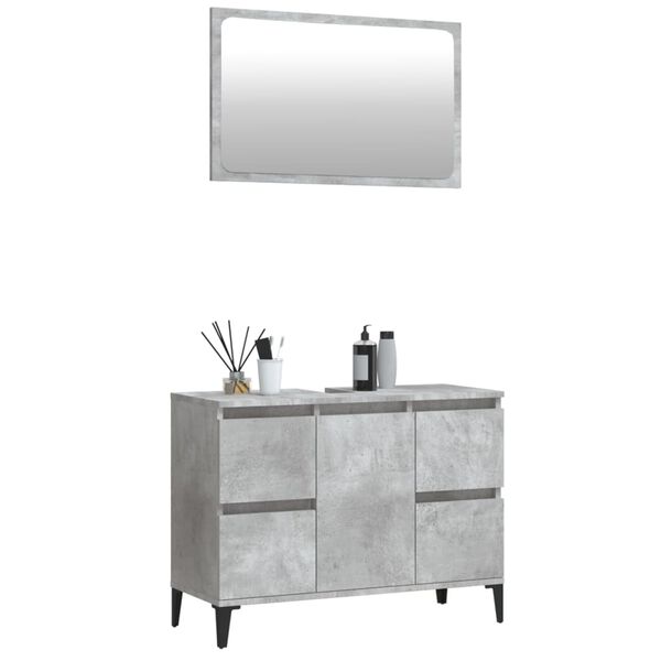 vidaXL 2-osainen Kylpyhuonekalustesarja betoninharmaa tekninen puu
