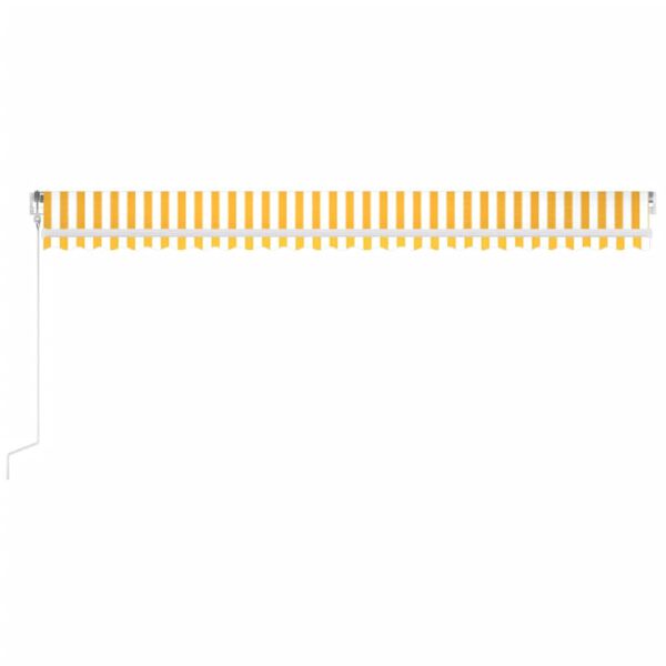 vidaXL Sis&auml;&auml;nkelattava markiisi LED/tuulisensori 600x300 cm keltavalk.