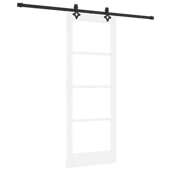 vidaXL Liukuovi Valkoinen 78 x 202 cm Täysi mänty ja lasi