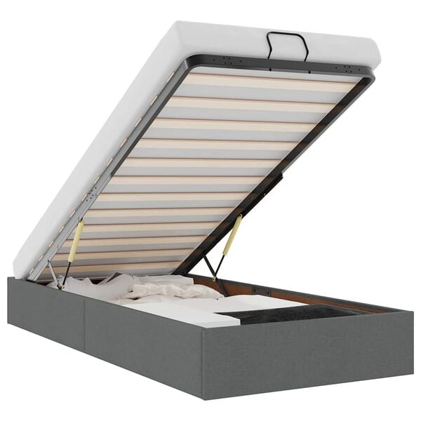 vidaXL Ottomaanien sängyn runko ilman patjaa tummanharmaa