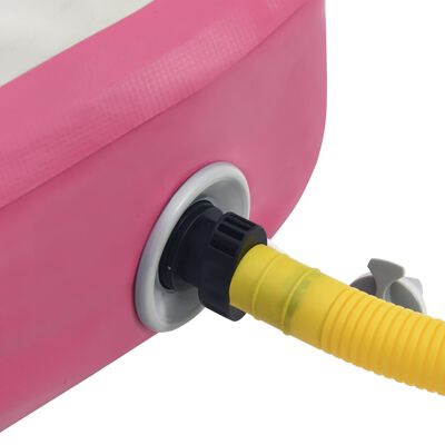 vidaXL Täytettävä voimistelumatto pumpulla 400x100x15 cm PVC pinkki