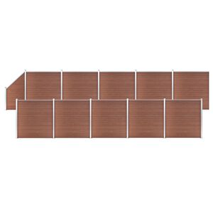 vidaXL Aitasarja 10 paneelia + 1 vinopaneeli WPC 1830x186 cm ruskea