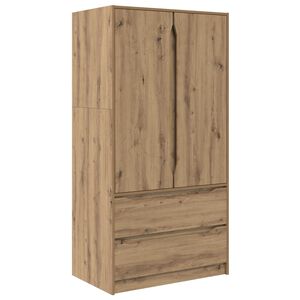 vidaXL Vaatekaappi Artisan Tammi 79,5 x 49 x 156 cm K&auml;sitelty puu