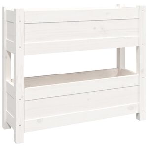 vidaXL Kukkalaatikko valkoinen 77x25x66 cm t&auml;ysi m&auml;nty
