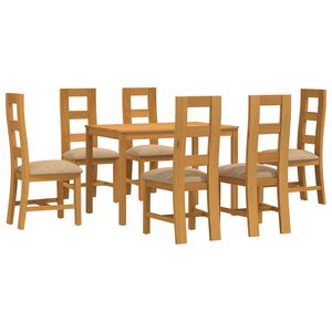 vidaXL Ruokailuryhm&auml; 7 kpl Beige M&auml;ntypuu
