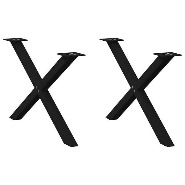 vidaXL Sohvap&ouml;yd&auml;n jalat X-muotoiset 2 kpl musta 70x(42-43) cm ter&auml;s