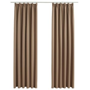 vidaXL Pimennysverhot koukuilla 2 kpl ruskeanharmaa 140x175 cm
