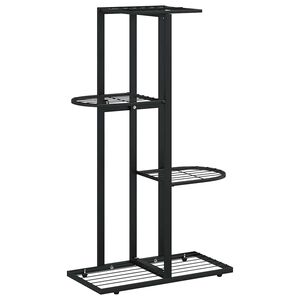 vidaXL 4-kerroksinen kukkateline 43x22x76 cm musta metalli